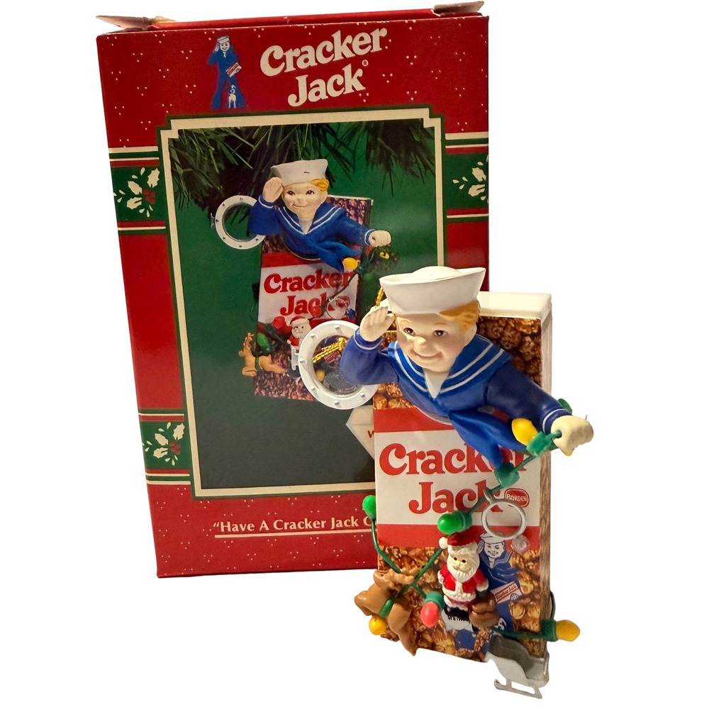Vintage Cracker Jack Sailor Jack & Bingo Christmas Ornament with Box Artplas
